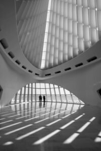 vertical shot of the interior design of a building